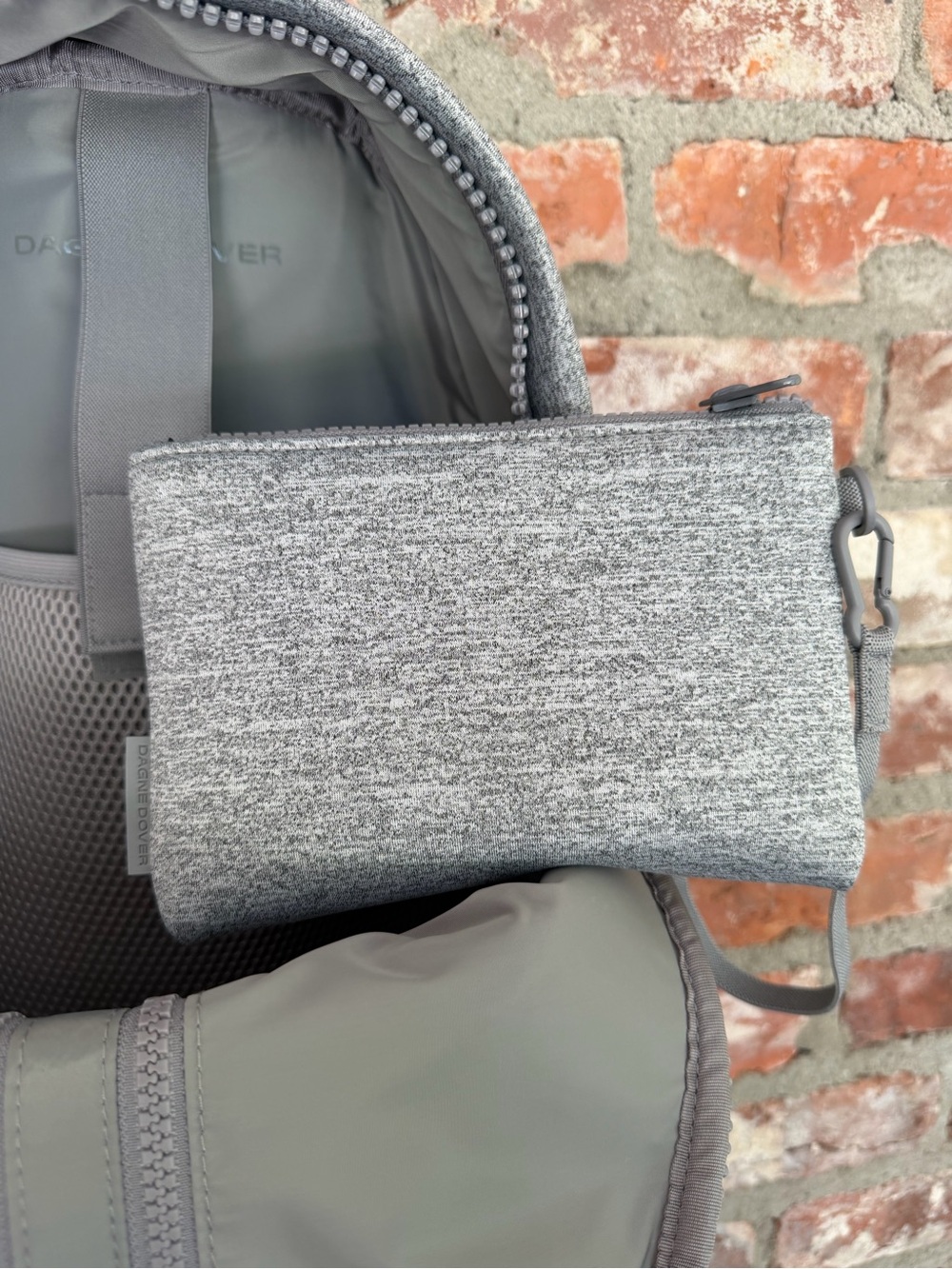 NWOT Dagne Dover Dakota Medium Backpack Heather Gray Neoprene Laptop Travel Bag - Picture 10 of 16